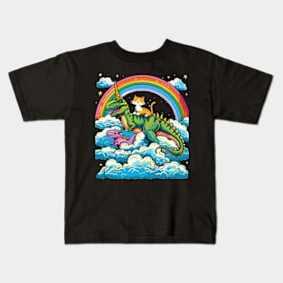 Cat Dinosaur Fury Kids T-Shirt